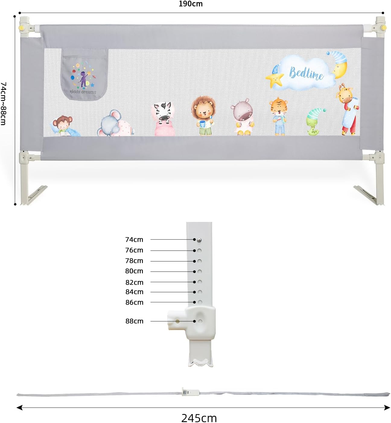 Barrera de Cama Infantil 180cm Barrera de Cama Infantil 180cm